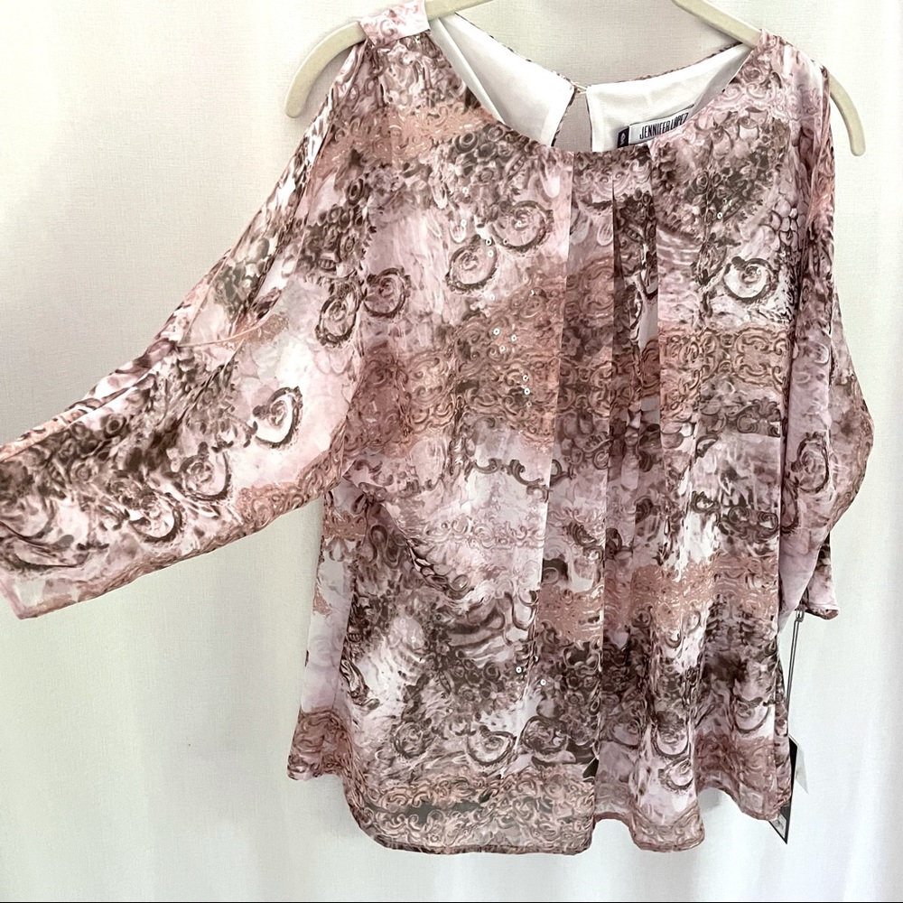 NEW Jennifer Lopez Cold Shoulder Blouse Top